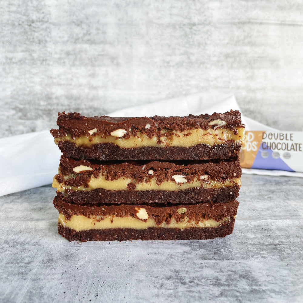 Double Choc Tahini Caramel Slice