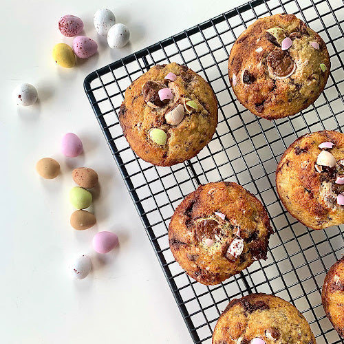 Banana Choc Chunk Easter Muffins