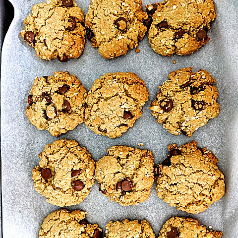 Low FODMAP Choc Chip Oat Cookies