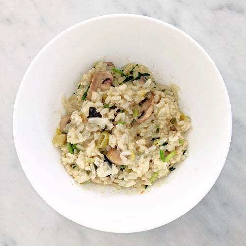 Creamy mushroom and brie risotto