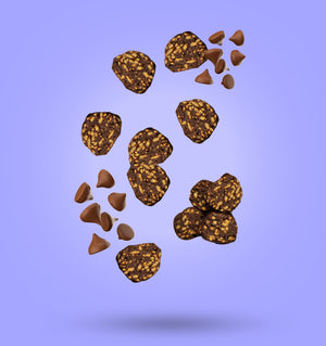Dark Chocolate Nibbles unwrapped with chocolate chips