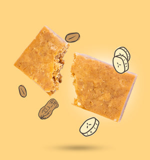 Banana Peanut Protein Bar unwarpped with peanut and banana