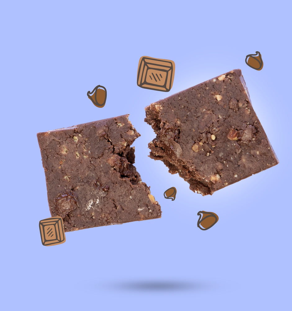 Fodbods Double Chocolate Protein Bars Unwrapped with Chocolate chips