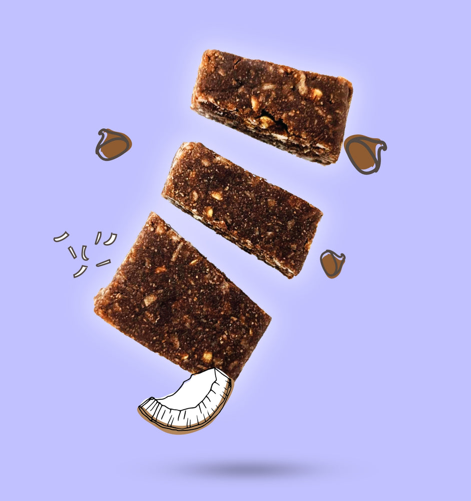 Lamington Prebiotic Buddies Bar unwarpped with coconut and chocolate